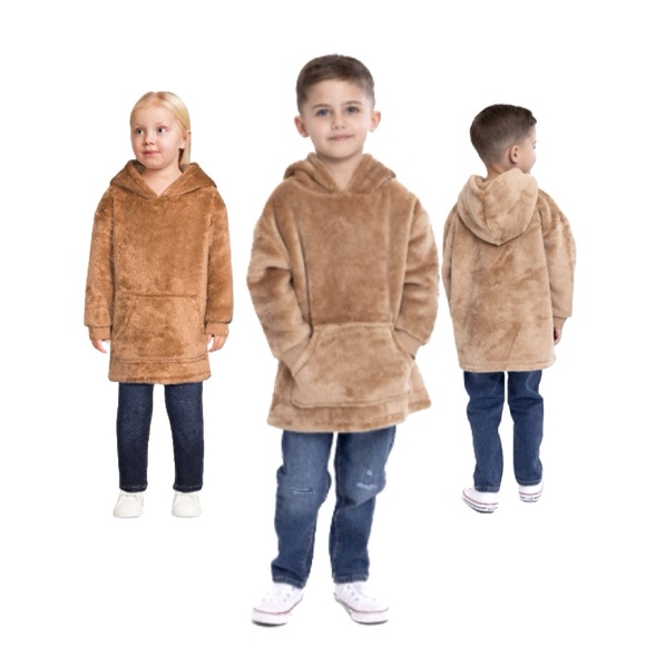 WONDER NATION Unisex Faux
Sherpa Snugget Hoodie In Brown Acorn Toddler Sz 4T - Picture 2 of 8